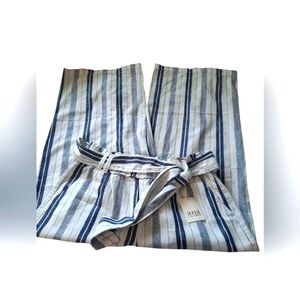 NWT Alia Blue and White Chinos with Nautical Stripes MED
